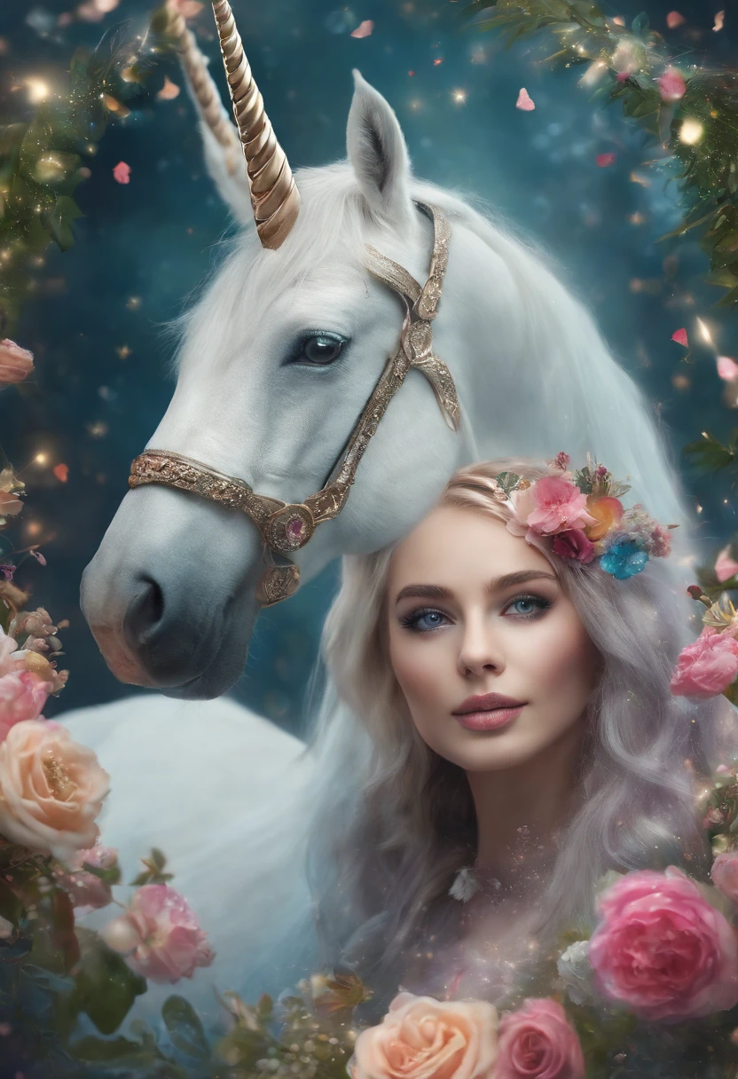Creation of birthday card for unicorn girl Unique style