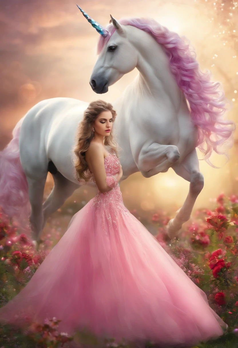Creation of birthday card for unicorn girl Unique style