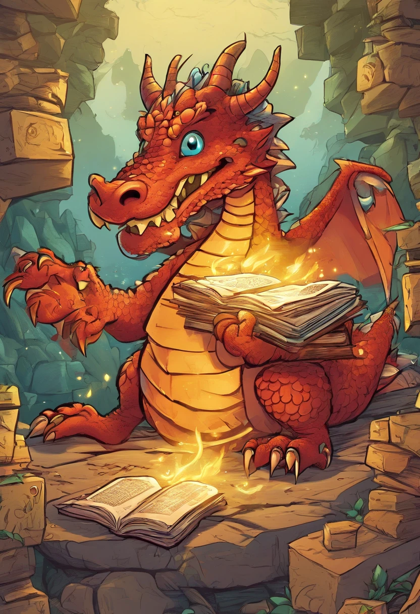 Cartoon Dragon sends ingots