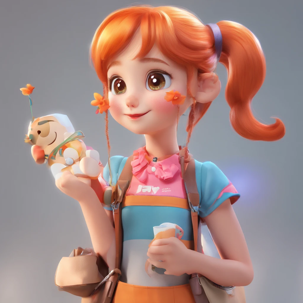 There is one with a ponytail, girl with orange hair, lovely digital painting, adorable digital art, Cute detailed digital art, Realistic cute girl painting, Cute cartoon character, Kawaii realistic portrait, Cute cartoon, Young and cute face, cute portrait, Cartoon Cute, digital cartoon painting art, cute kawaii girls, cute character, portrait cute-fine-face, adorable expression