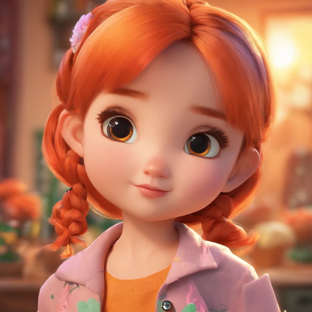 There is one with a ponytail,Little girl with orange hair, lovely digital painting, adorable digital art, Cute detailed digital art, Realistic cute girl painting, Cute cartoon character, Kawaii realistic portrait, Cute cartoon, Young and cute face, cute portrait, Cartoon Cute, digital cartoon painting art, cute kawaii girls, cute character, portrait cute-fine-face, adorable expression,(head portrait,sportrait),Cartoon image of big head and small body,