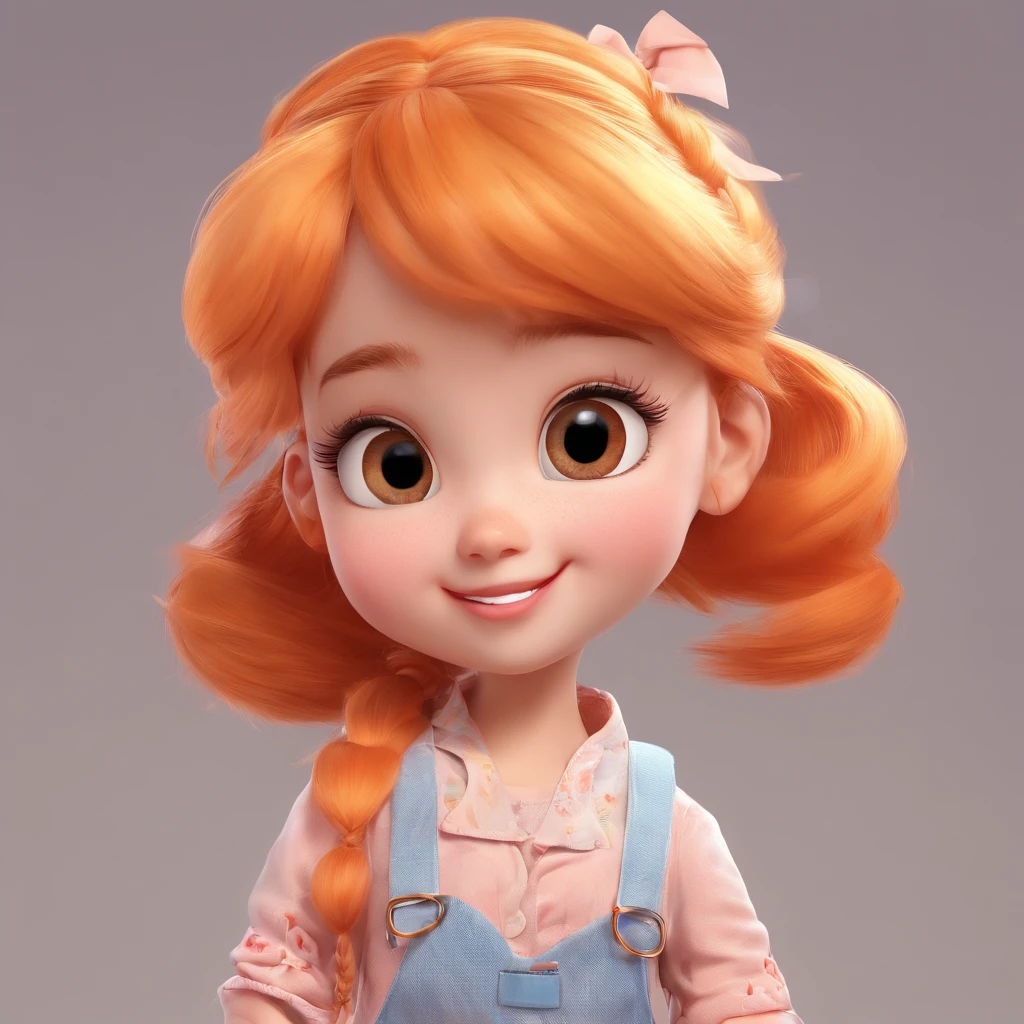 There is one with a ponytail, girl with orange hair, lovely digital painting, adorable digital art, Cute detailed digital art, Realistic cute girl painting, Cute cartoon character, Kawaii realistic portrait, Cute cartoon, Young and cute face, cute portrait, Cartoon Cute, digital cartoon painting art, cute kawaii girls, cute character, portrait cute-fine-face, adorable expression,(head portrait,sportrait),Cartoon image with big head and small figure,