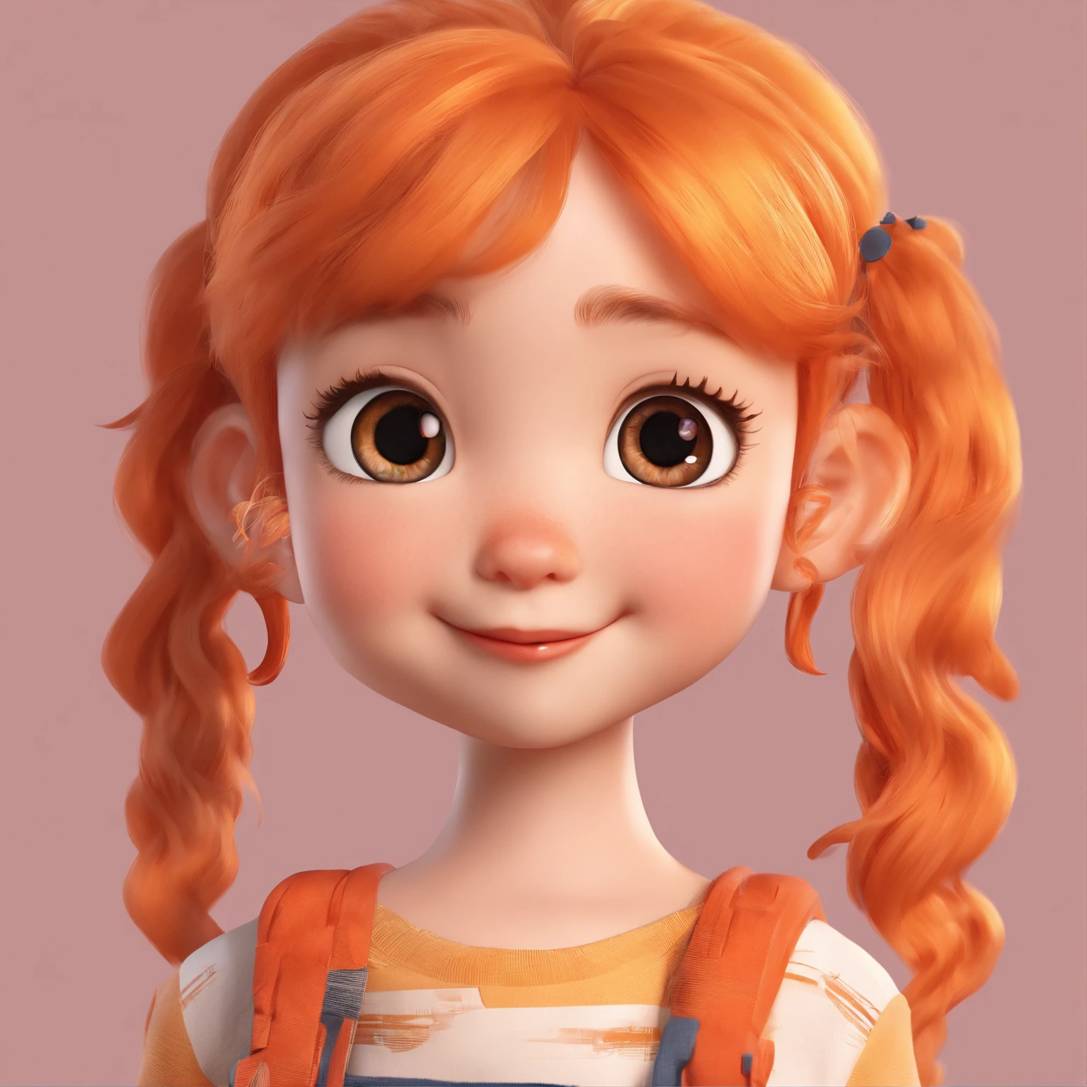There is one with a ponytail, girl with orange hair, lovely digital painting, adorable digital art, Cute detailed digital art, Realistic cute girl painting, Cute cartoon character, Kawaii realistic portrait, Cute cartoon, Young and cute face, cute portrait, Cartoon Cute, digital cartoon painting art, cute kawaii girls, cute character, portrait cute-fine-face, adorable expression,(head portrait,sportrait),Cartoon image with big head and small figure,