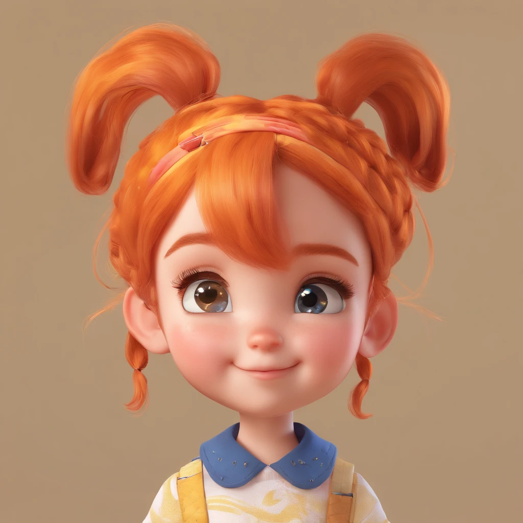 There is one with a ponytail,Little girl with orange hair, lovely digital painting, adorable digital art, Cute detailed digital art, Realistic cute girl painting, Cute cartoon character, Kawaii realistic portrait, Cute cartoon, Young and cute face, cute portrait, Cartoon Cute, digital cartoon painting art, cute kawaii girls, cute character, portrait cute-fine-face, adorable expression,(head portrait,sportrait),Cartoon image of big head and small body,