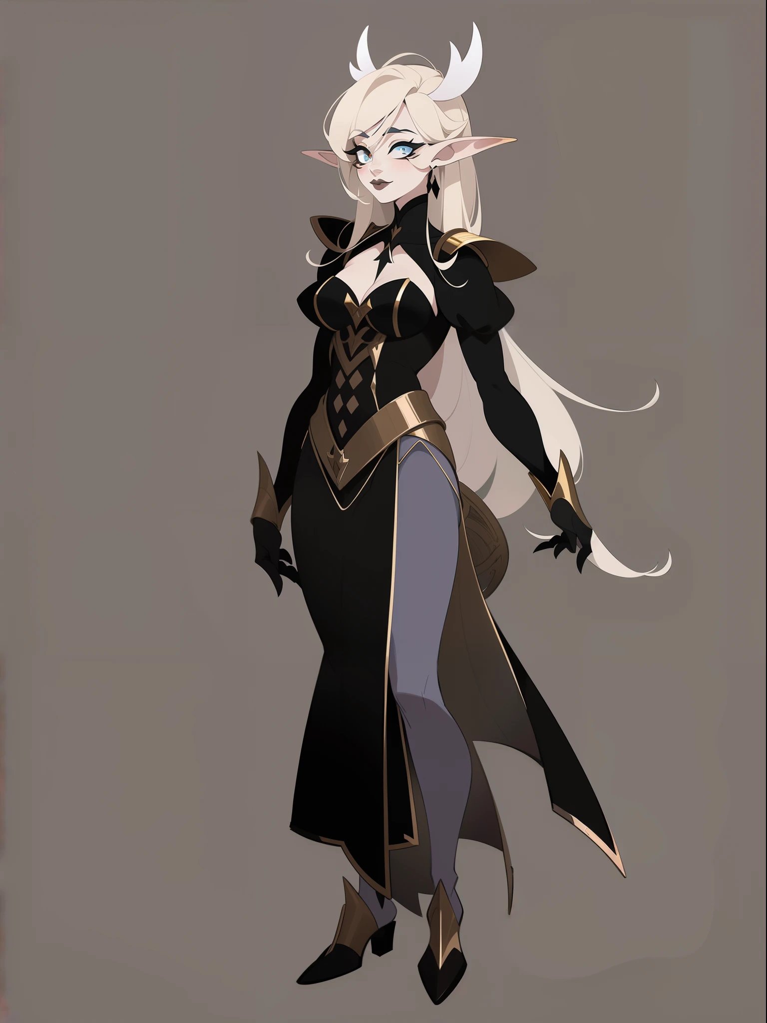 character concept adopt, female elf, (albinism),  (((gothic))), fullbody