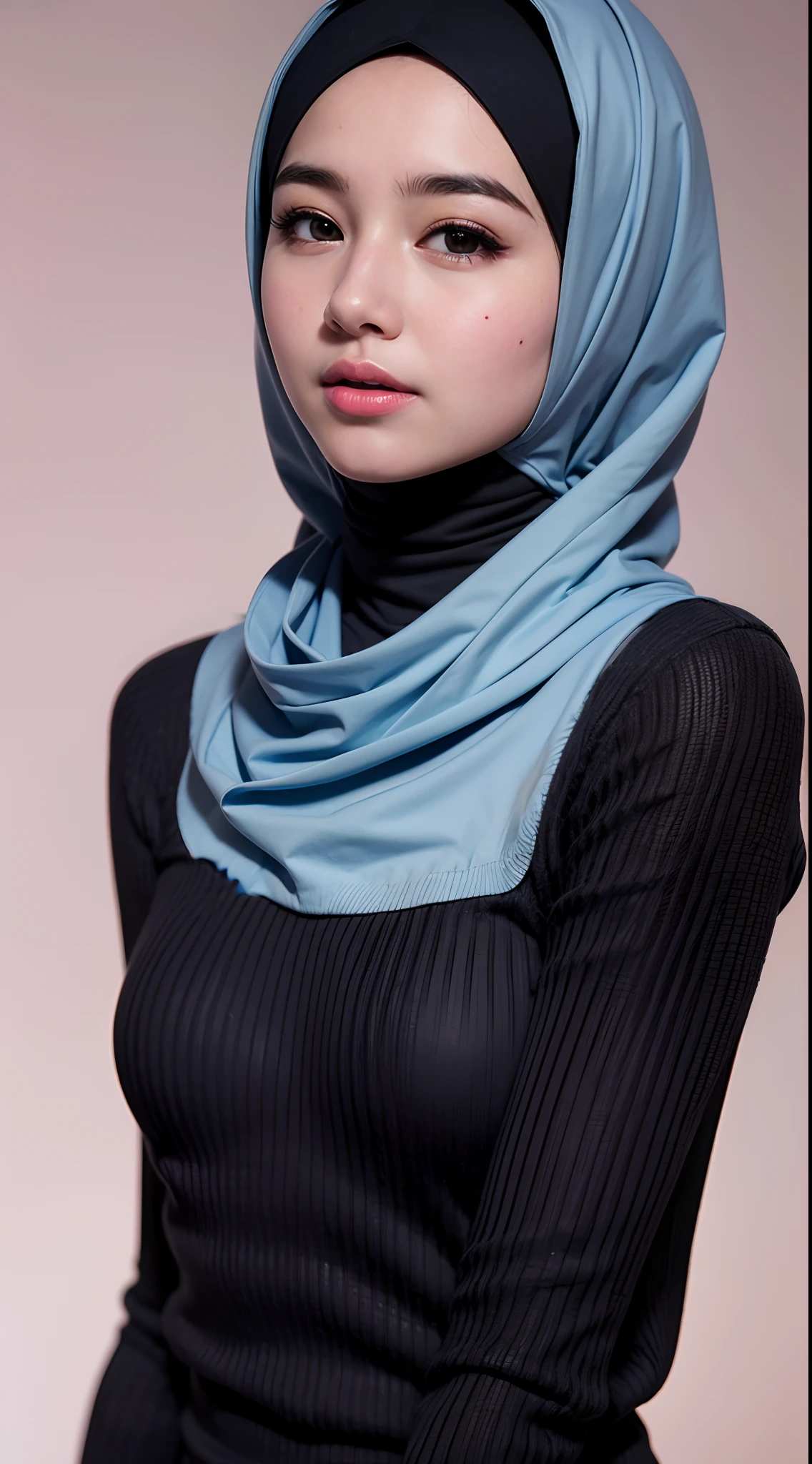 masutepiece, Best Quality, Illustration, Ultra-detailed, finely detail, hight resolution, 8K Wallpaper, Perfect dynamic composition, Beautiful detailed eyes, Natural Lip, Wear hijab moslem, fancy jubba thobbe, Random poses, water fall, close up