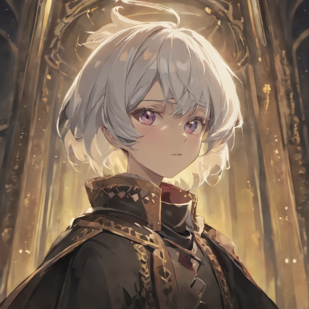 Boy with black hair and white hair,The hair hangs almost down to the neck,Wearing a half-dead mask,Stand at the intersection of light and darkness:HD graphics,holy paladin,Holy Grail War,tarot。
