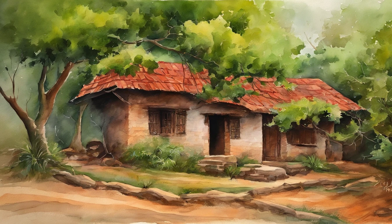 Old residential area,Red brick building,Big banyan tree,Clean the pavement,Fallen leaves,springtime,in the early morning,Light green tones,super-fine,Carefully portrayed,high qulity,8K,