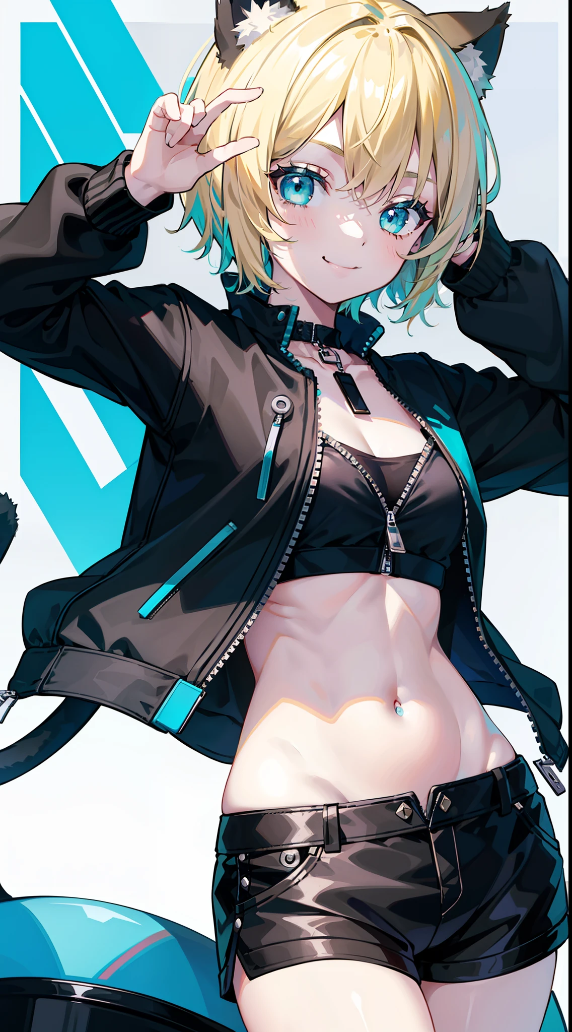 Anime, (Ellen 18-years-old, short dark layered hair, Brown-eyed, small breast:1.0), hair clips
Rogue outfit, belt, spread legs, sitting, embarrassed, groin , under belly