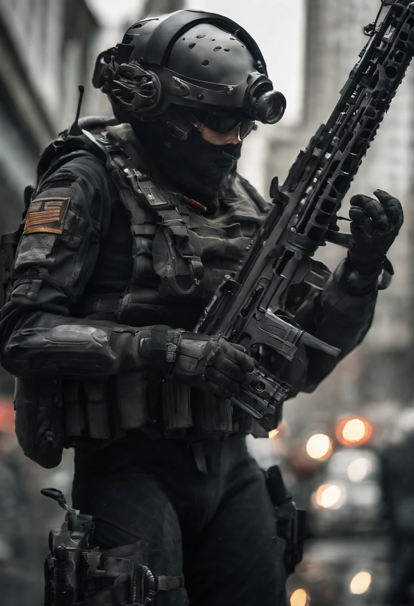 An alien android sniper with a sniper rifle and helmet, in a pose, in the style of hauntingly beautiful illustrations, slender, cyberpunk manga, Black and grey, japanese prints, photobash, realist detail, Dense atmospheric, talismans, smoke, morbid, dark, very detailed, dense atmospheric, epic, dramatic, empty, creepy, photorealistic, hyperornate details, --ar 9:18 --v 5.1 --s 750 --q 2 --v 5.1 --style raw