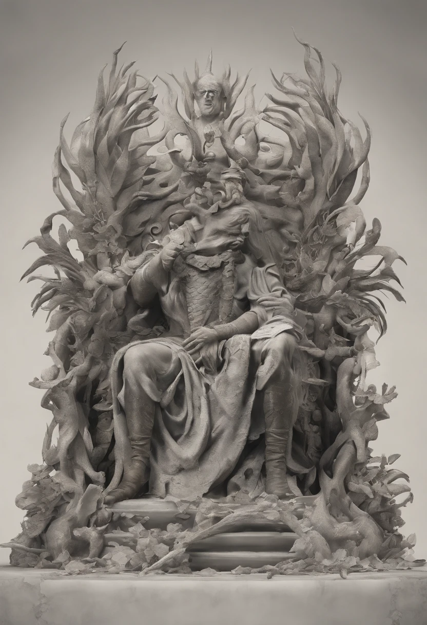 his is the first level of hell, the hell of scissors, where a million evil spirits, emasculated like skeletons, all stuck in their throats, tongues sticking out of their bodies, tongues gathering together, one demon holding a huge pair of scissors, , divine, grand, majestic, majestic, oppressive, Trending on Artstation + Incredible silver and black gothic illustration + Exquisite detail::1.5