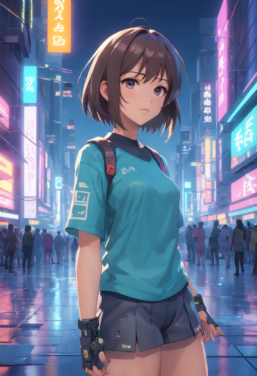 ((top-quality)), ((masterpiece)), (detailliert: 1.4), ....。.3D, (Bruna Markezin) As an image of a beautiful cyberpunk woman, (((full bodyesbian))), nffsw (High dynamic range), Ray tracing, NVIDIA RTX, Hyper-Resolution, Unreal 5, and the underground is scattered, PBR Texture, Post-processing, Anisotropy Filtering, depth of fields, Maximum clarity and sharpness, Multilayer Texture, Albedo e mapas Speculares, Surface Shading, accurate simulation of light and material interactions, perfectly proportions, octan render, Two-tone lighting, Large aperture, ISO Law, White Balance, 8K Gloss, ::Futuristic cyberpunk style, Realistic style, ::n_digital-painting style, Deformed parts, deformed face, ((Ugly face)), ((deformed hands)),