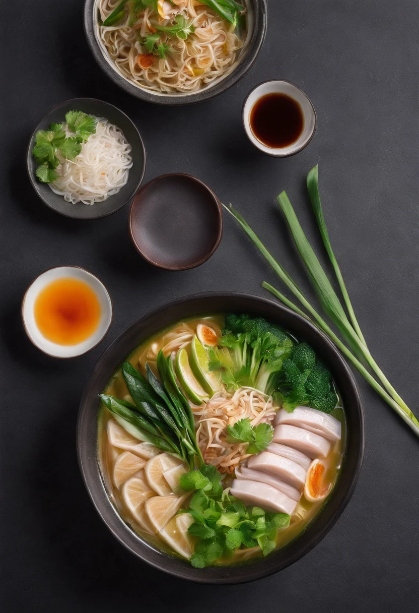 (best quality:1.2, masterpice:1.2), vibrant, realistic, dramatic and dark 8k photograph:1.37, ((PHO)), Vietnamese cuisine, natural backdrop