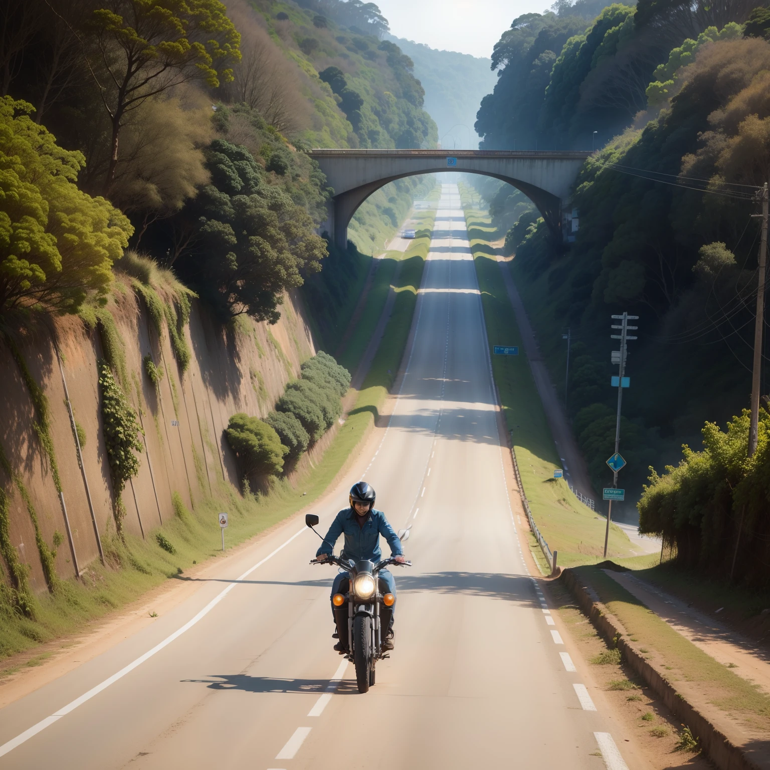 um velho andado por uma estrada sem fim