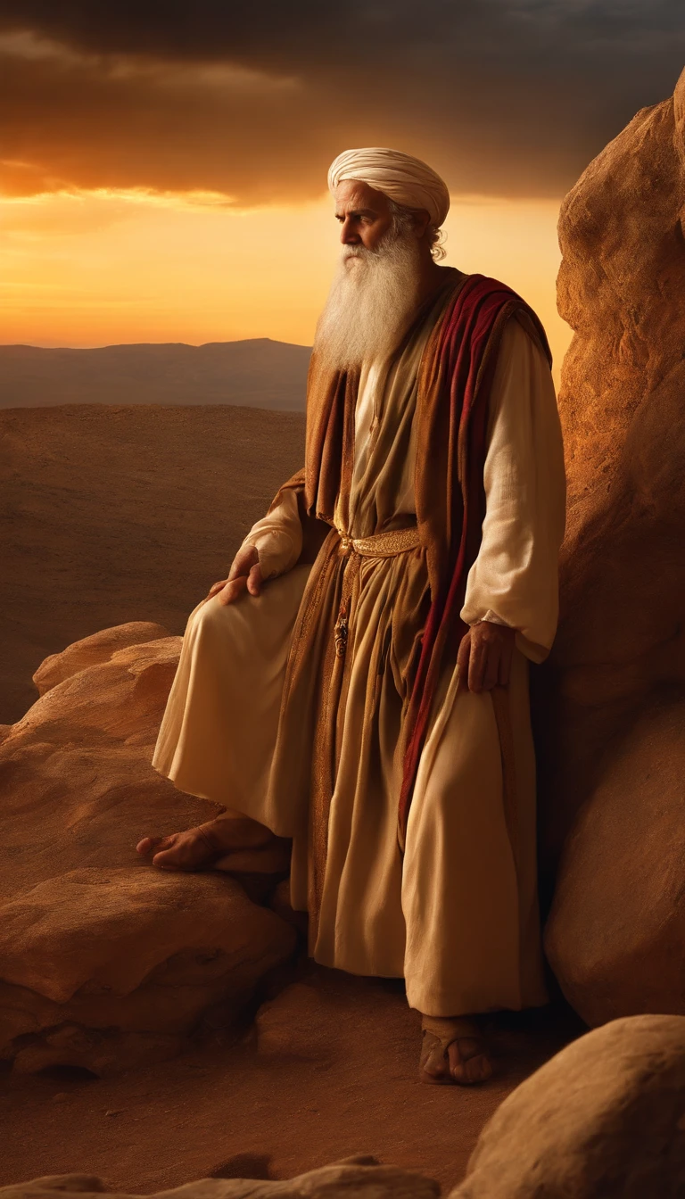 The prophet Jeremiah, middle aged, looked at the horizon, (biblical times) religion, Ultra photo realsisim