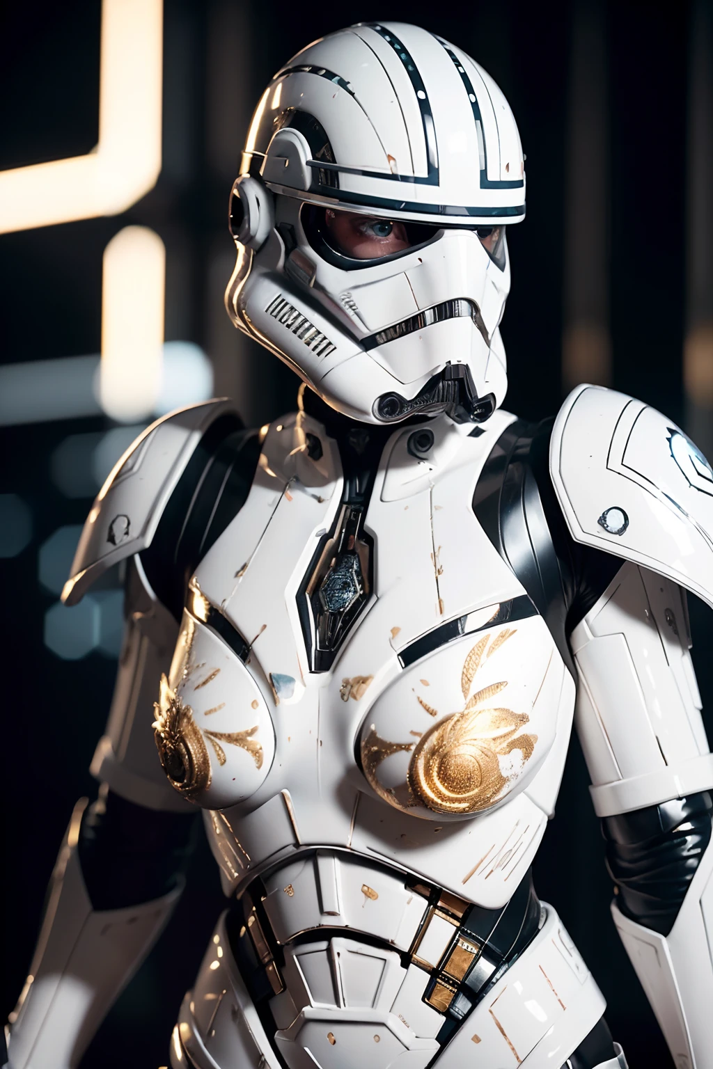 Amanda Seyfried in Star wars white Stormtrooper armor, glowing lights, (dynamic pose), (hyper realistic:1.4), (realistic:1.3), (best quality real texture skin), full body, (Cinematic Light), highly detailed skin, skin pores, (highly detailed face:1.1), (highly detailed eyes:1.1), realistic pupils, (perfect anatomy:1.1), (perfect proportions:1.1), (photography:1.1), (photorealistic:1.1), volumetric lighting, dynamic lighting, real shadows, (highres:1.1), sharp focus, daylight, (realistic, hyperrealistic:1.4), intricate, high detail, dramatic, subsurface scattering, big depth of field, vivid, polished, sharpened, ((full Sharp)), (extremely absurdres),8k hdr