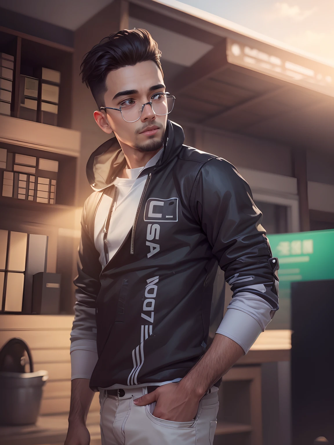 A handsome boy, change background, change clothes, realistic face, potrait background 8k quality