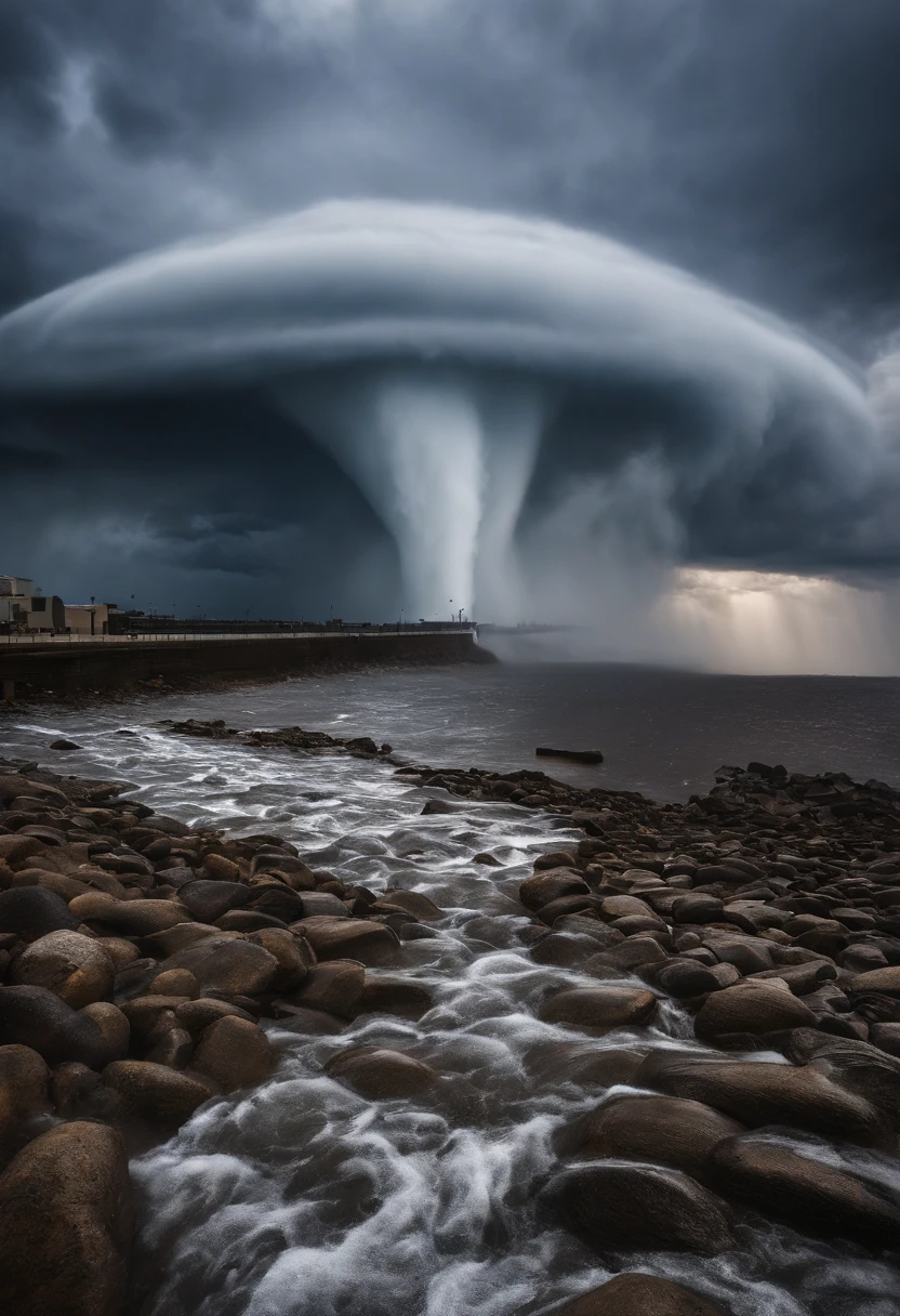 Underground water pipes，Industrial pollution，Sewage discharge，Waterspout，tidal waves，Tornado，typhoon，swell sea，Armageddon，Greatwave，废墟，disrupt，，lakes，high level of water，Bottomless，The run-down city creates a cinematic apocalyptic cityscape
