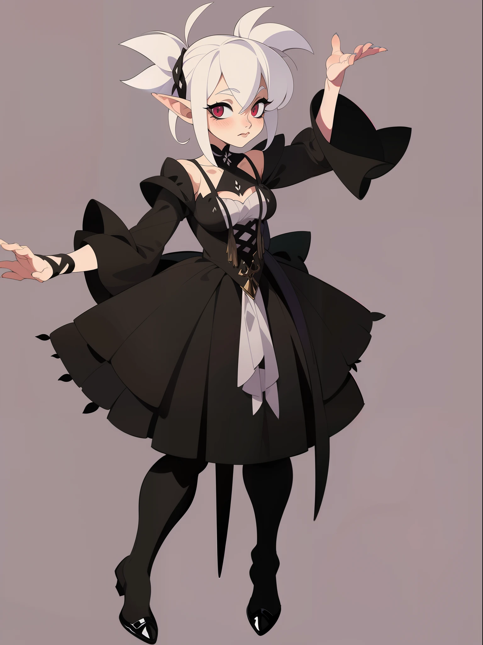 character concept adopt, female cute troll ,  ((gothic)), fullbody, dress