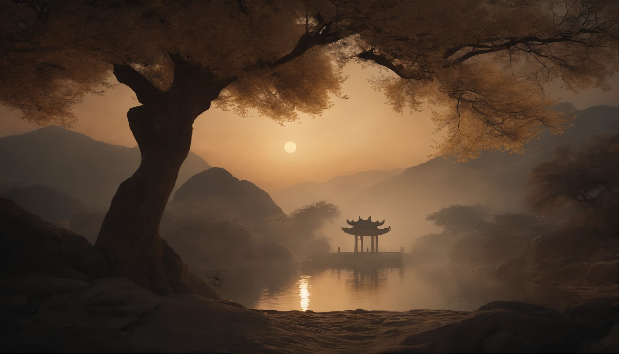 That mysterious night recently, In the twilight, it is the most romantic picture, the dark night, the moon with tenderness, illuminating the clouds around it, the clouds in the dark night, the murals of the Mogao Caves, cleansing the inner stream, taking a sip of osmanthus wine, Is that osmanthus cut down by Wu Gang Make a poem to chant the Mid-Autumn Festival Can that poem make Chang'e smile The silent and deep Guanghan Palace You are willing to take in the displaced people of the world