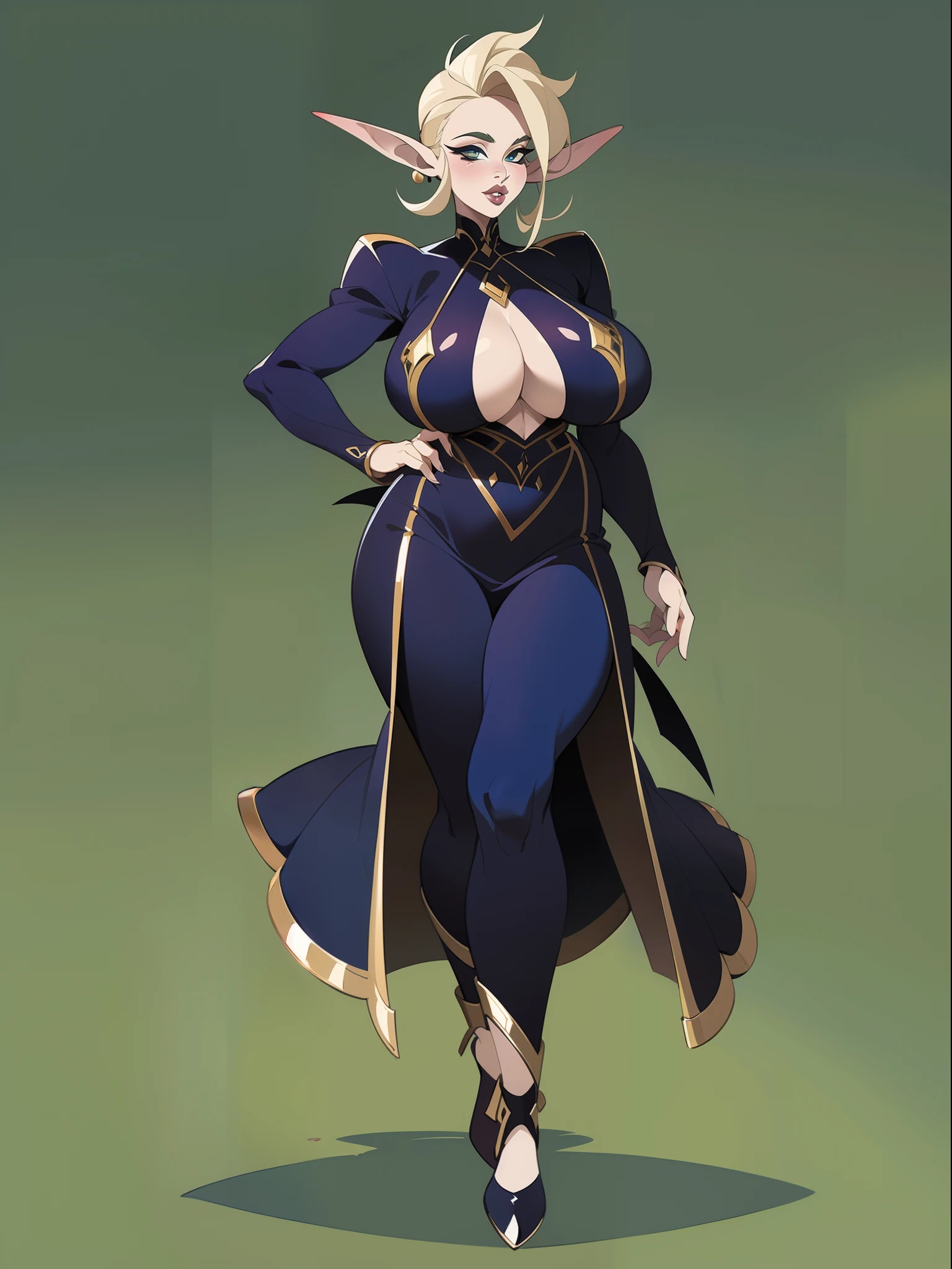 girl elf , big lips, (character concept adopt) , (dress), fullbody, very big boobs, gothic, blood