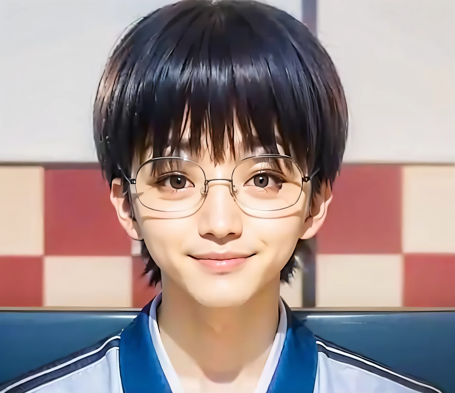 A Japanese man smiling with black hair, ultra realistic, high quality, detailed face, photo realistic