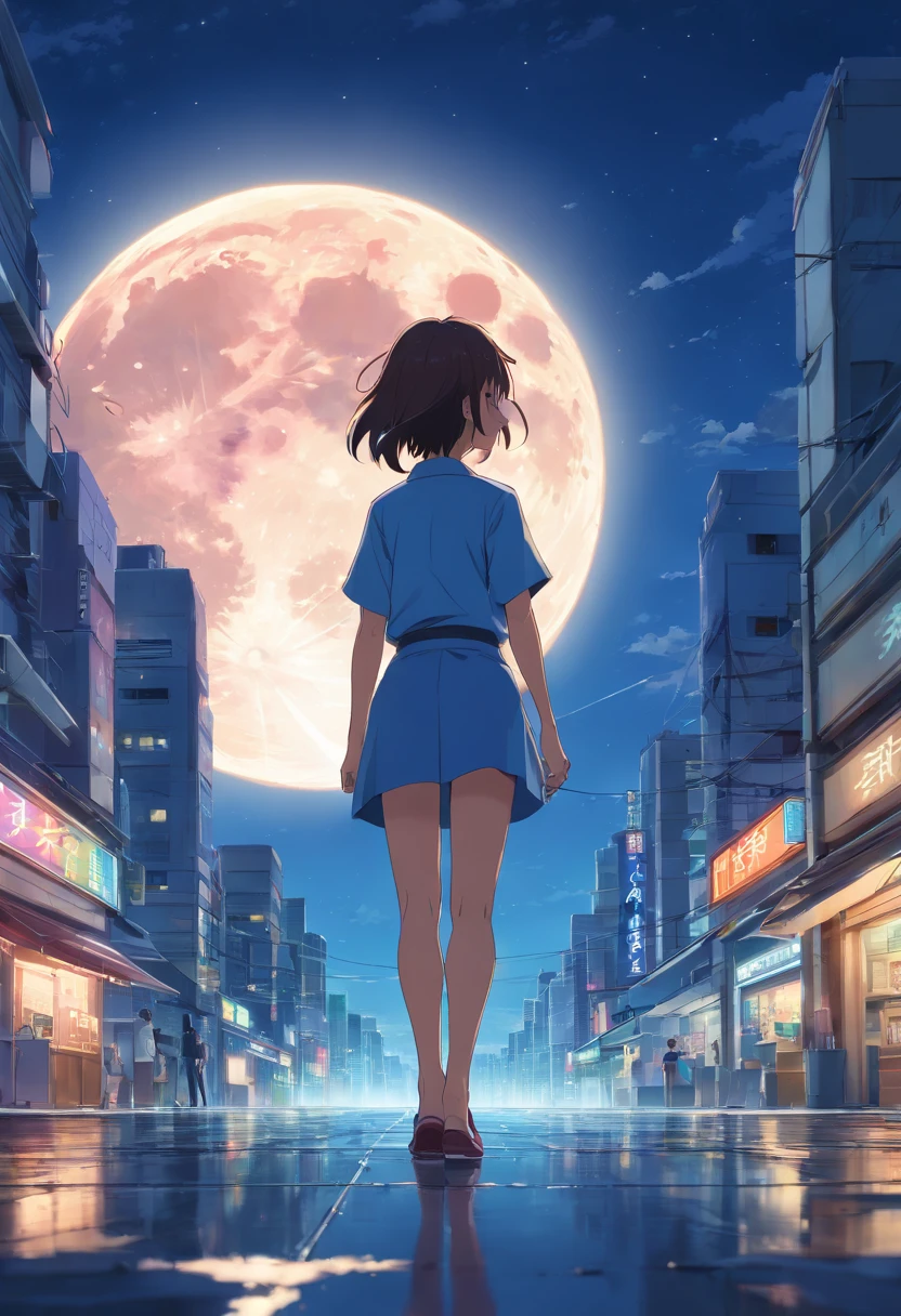Huge full moon as a background