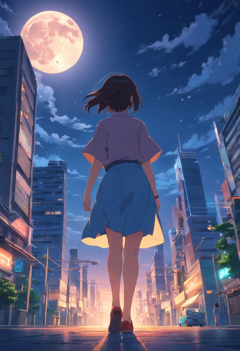 Huge full moon as a background