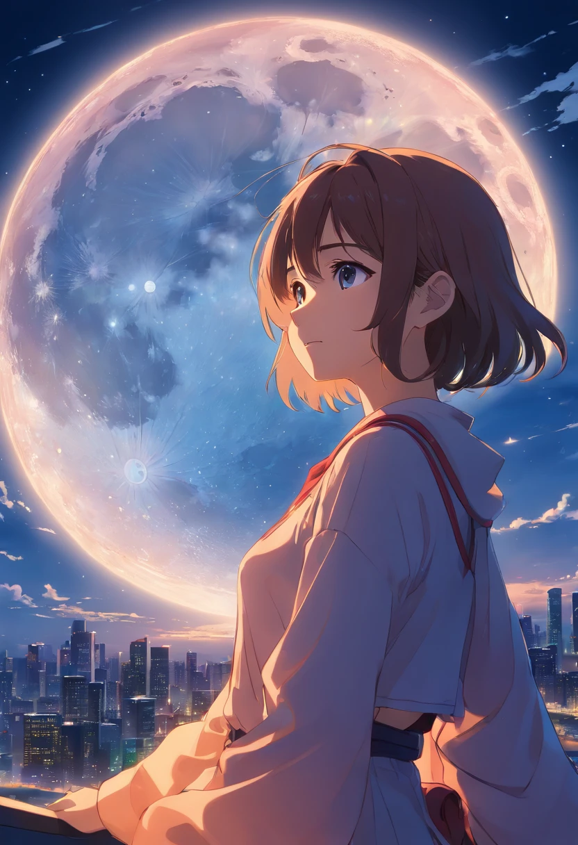 Huge full moon as a background