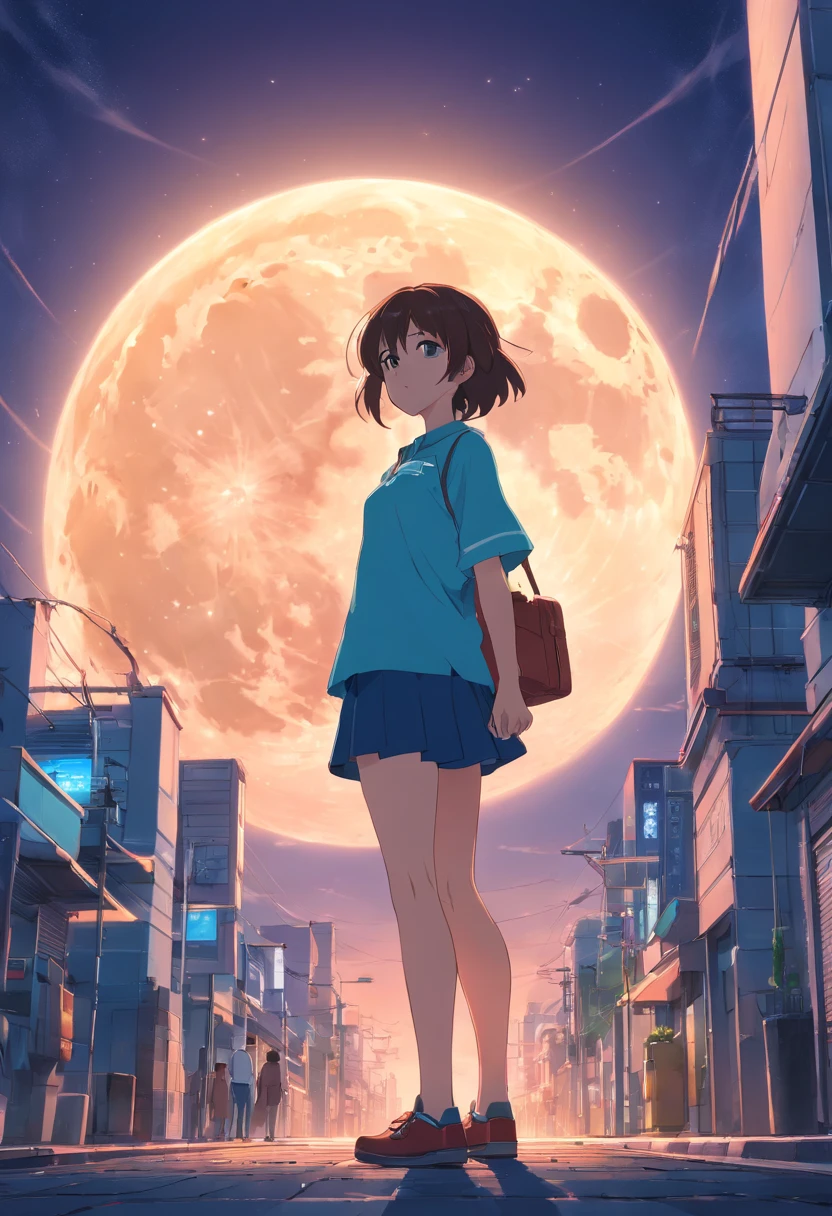 Huge full moon as a background