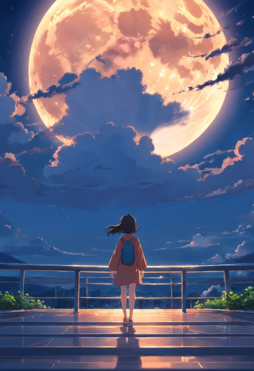 Huge full moon as a background