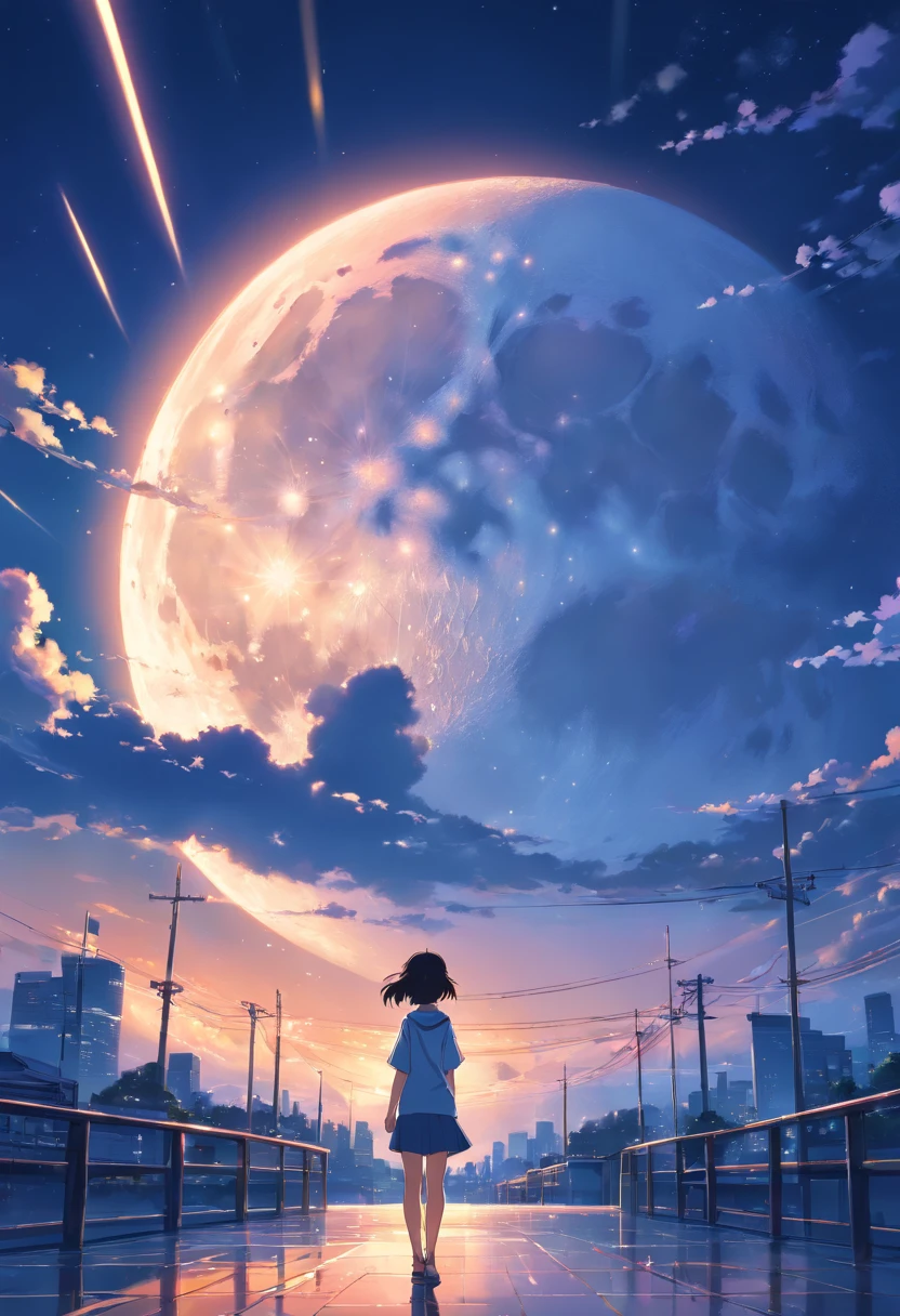 Huge full moon as a background