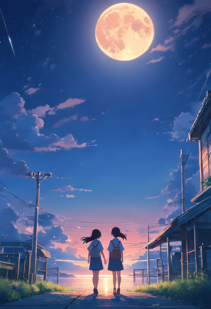Huge full moon as a background