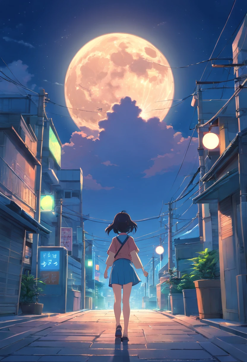 Huge full moon as a background
