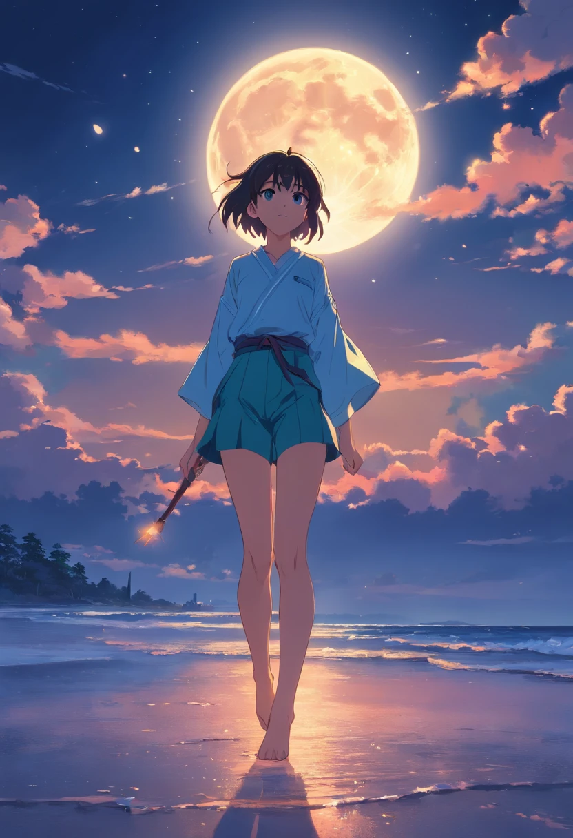 Huge full moon as a background