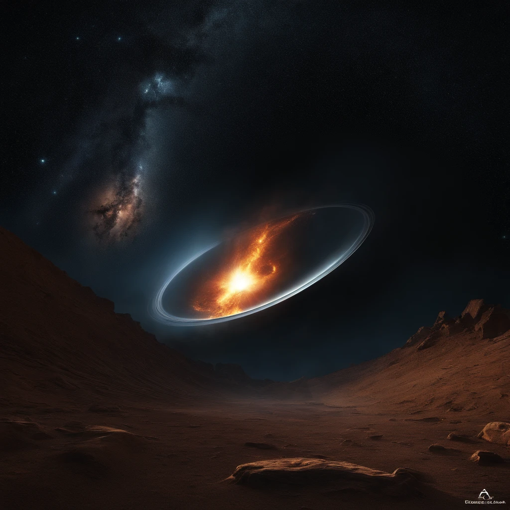 Best Quality, hight resolution, destroyed planet,space view,dark background,explosion debris,flying rocks,cracked surface,shattered moons,cosmic dust,fiery remnants,haunting glow,apocalyptic atmosphere,galaxy in distance,star-filled sky,luminous space portal,cosmic devastation,otherworldly destruction,spectacular cosmic event,surreal celestial scene,astronomical catastrophe,mesmerizing chaos,post-apocalyptic beauty,cosmic cataclysm,universe in turmoil,cosmic wreckage,endless void,luminous remnants,awe-inspiring devastation,cosmic aftermath,celestial catastrophe,emerging black hole,cosmic shockwave,dark matter surge,interstellar chaos,celestial fragments,otherworldly ruin,intergalactic destruction,cosmic conflagration.