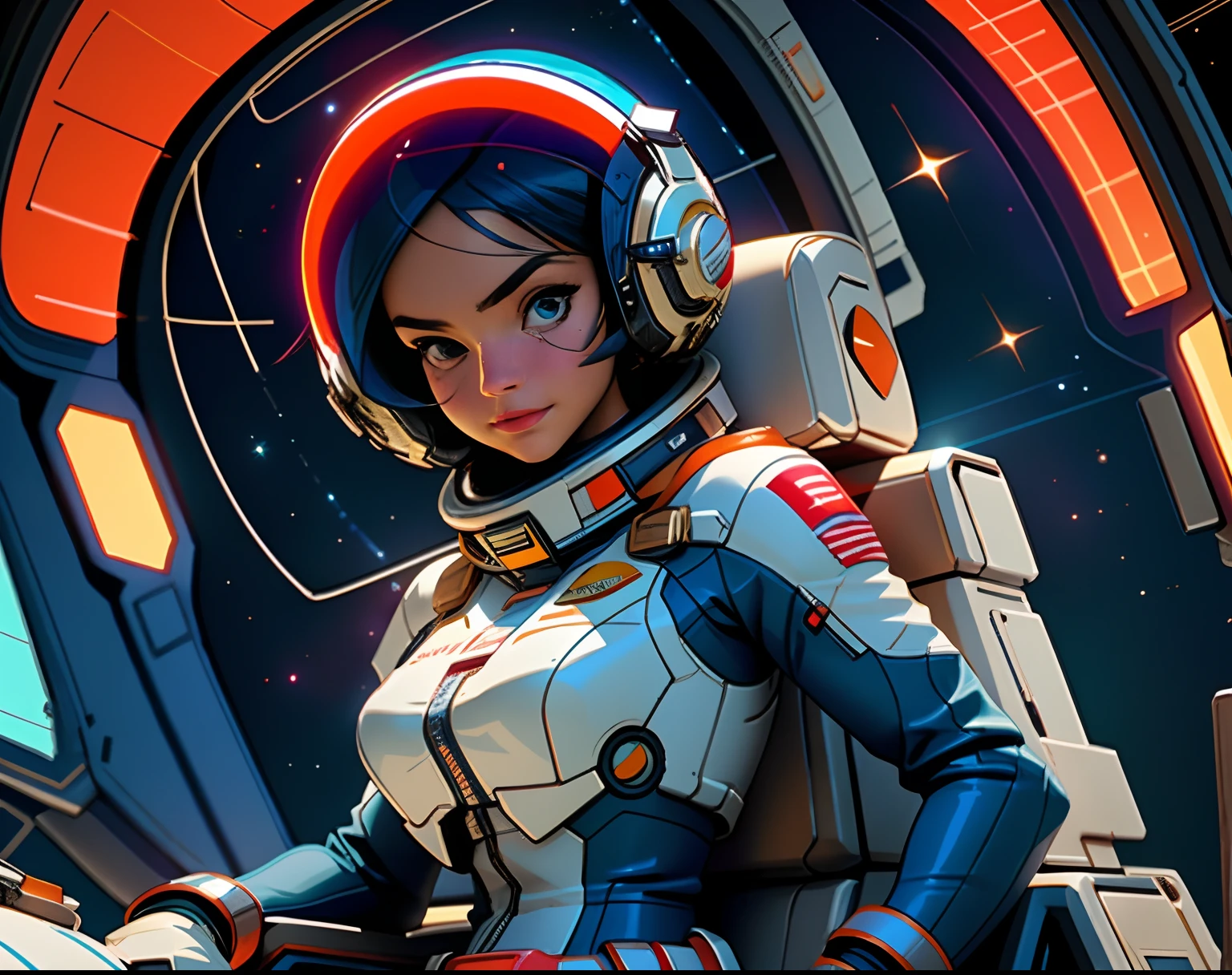 Pilot's Vision, Pov, best quality,master part,altamente detalhado,ultra-detalhado,1 engrenagem ,Piloto de sementes de Gundam , ciborgue ,Latex bodysuit, full-length zipper, ( em Mscockpit,cockpit :1.3), ((POVd NSFW in space))