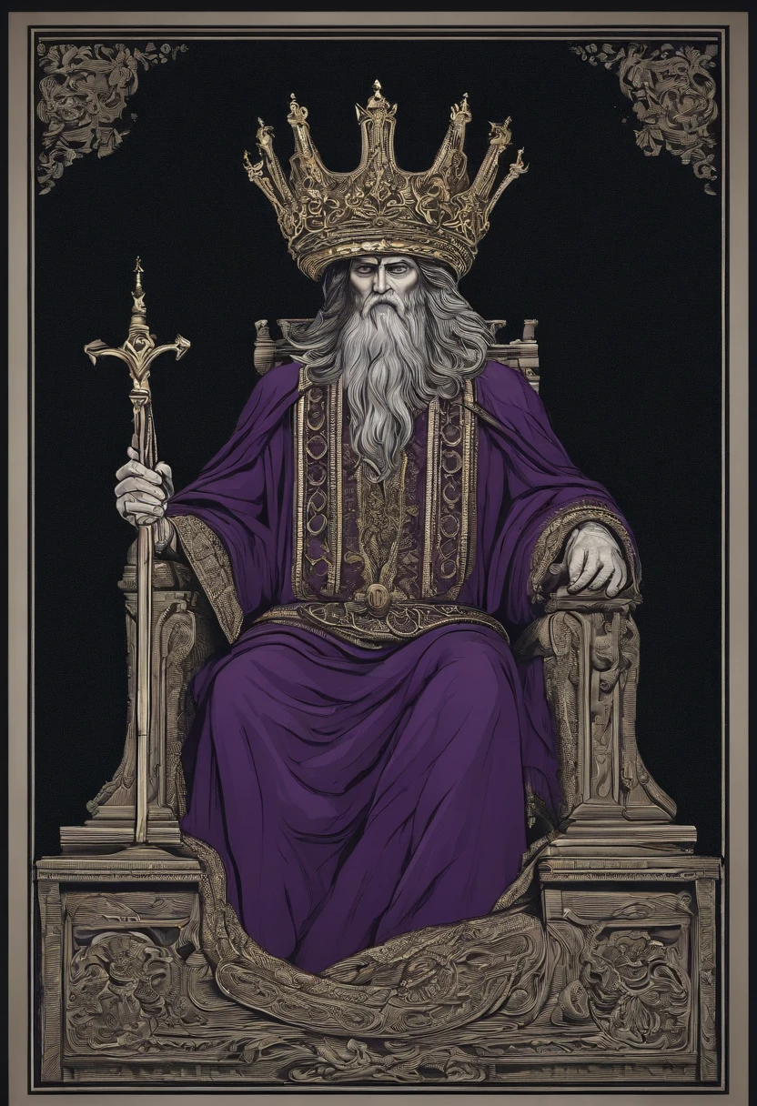 Hades is often described as a middle-aged deity with a commanding and somber appearance. He possesses a robust and tall stature, reflecting his divine nature. His hair is dark, often depicted as long and disheveled, cascading over his shoulders. His beard is equally dark and dense, adding an air of seriousness to his face.Hades' eyes are deep and penetrating, with a gaze that seems to probe the souls of those who cross his path. His facial expression is stern and austere, befitting his role as the ruler of the underworld.He is clad in majestic dark clothing, typically portrayed in shades of black and purple, symbolizing the darkness and gravity of his realm. His crown is made of cypress, a tree associated with death, and is worn as a badge of his position as lord of the underworld.In one hand, Hades often holds his scepter or bident, a trident with two prongs, representing his power over the dead and his dominion over the subterranean realm. The scepter is often adorned with symbols related to death and darkness. Cinematic realistic portrait, bonito rosto detalhado, rosto realista altamente detalhado, Rosto altamente detalhado de 8k, retrato de rosto detalhado realista, 8k portrait render, sharp high detail face, realistic face moody lighting, rosto realista detalhado, rosto realista humano, Retrato VFX altamente detalhado, rosto detalhado e realista, rosto realista e detalhado