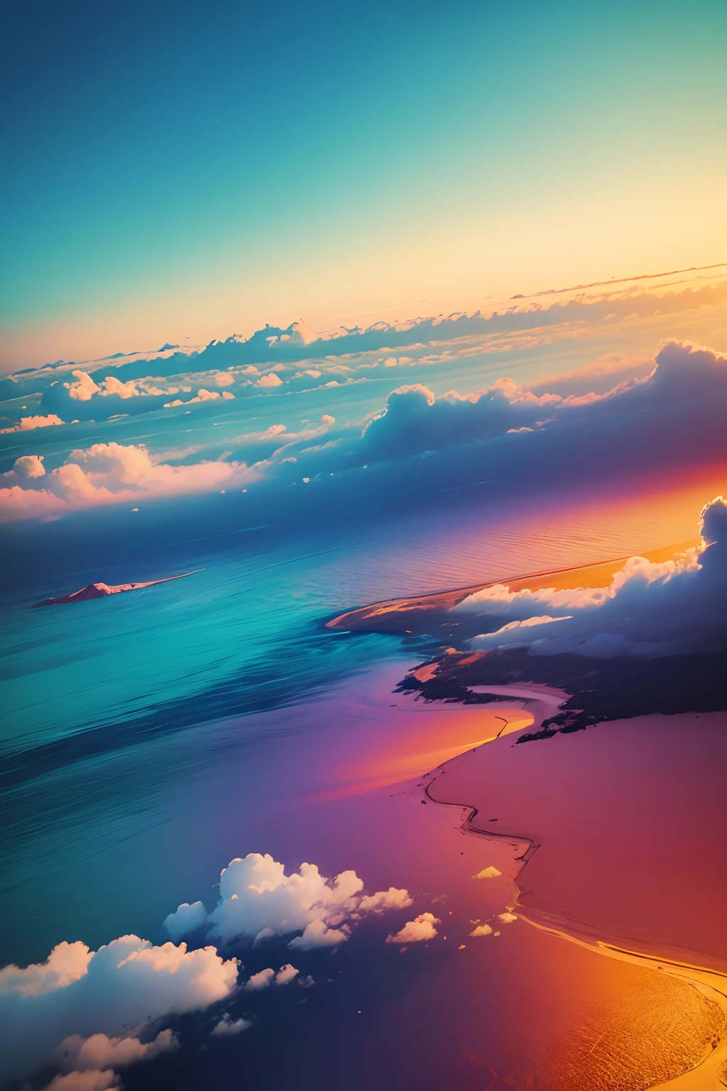 criar imagem colorida e abstrata de nuvens de purpurina cores claras