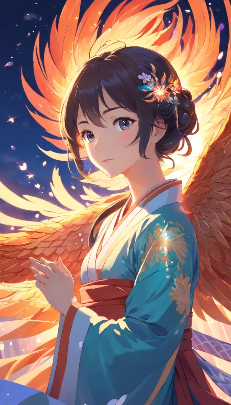 Capa de casamento Hanfu chinesa deslumbrante,Embroidery with translucent crystal phoenix. The phoenix shines like a diamond. Phoenix comes back to life,Arraste uma saia de dois metros. it's beautiful, nobre, vermelho, Magic, octane rendering, surreal, fundo brilhante