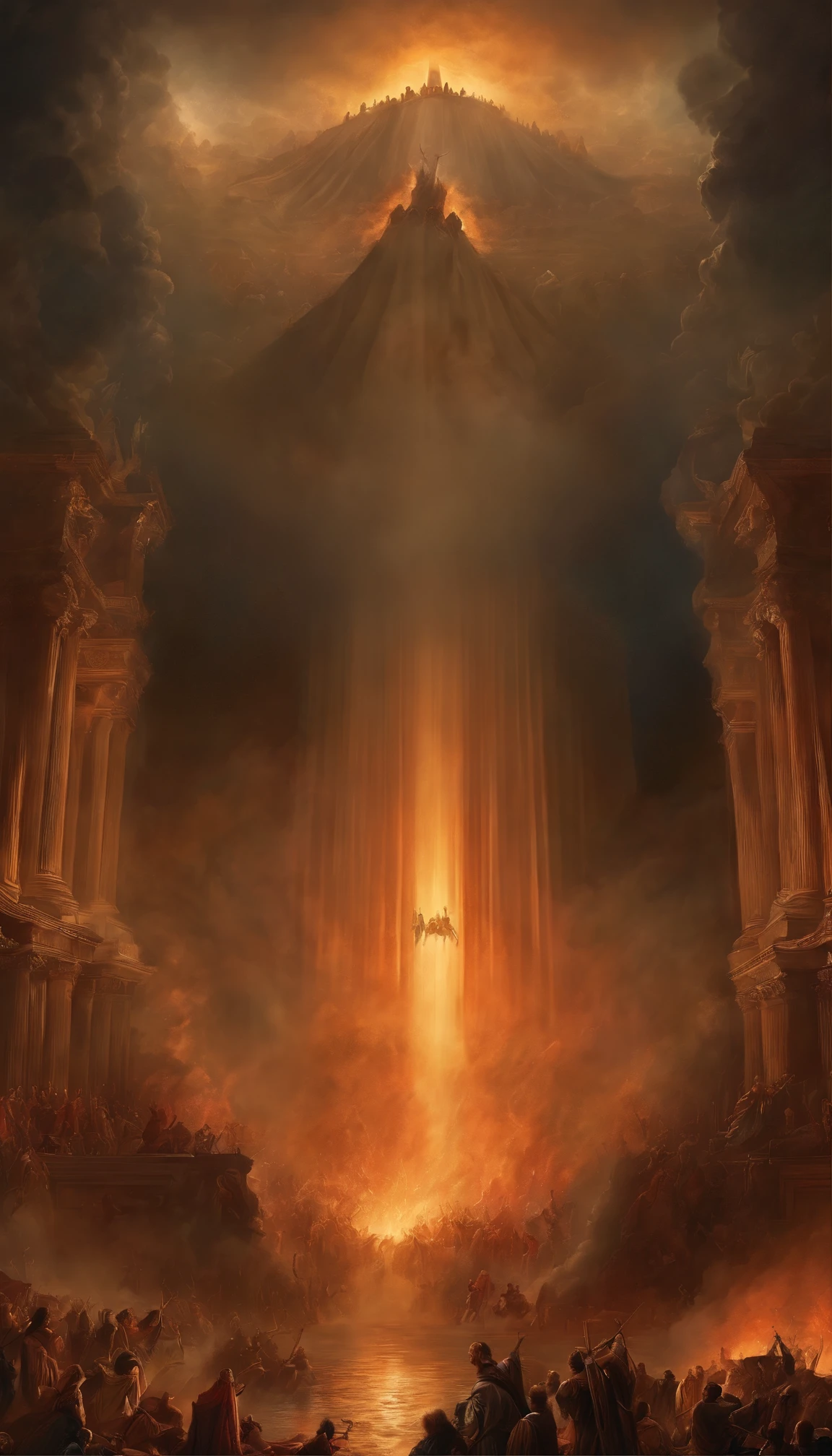"The Last Judgement artwork inspired by the dramatic style of British artist John Martin." Lots of peoples, extremely detailed, 4K