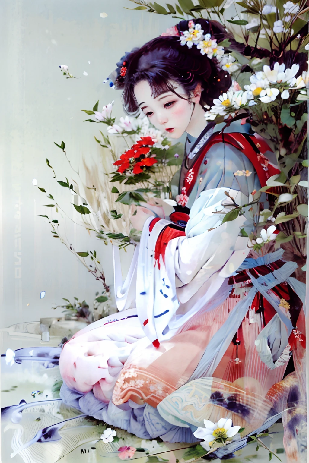 1girl,flower sea