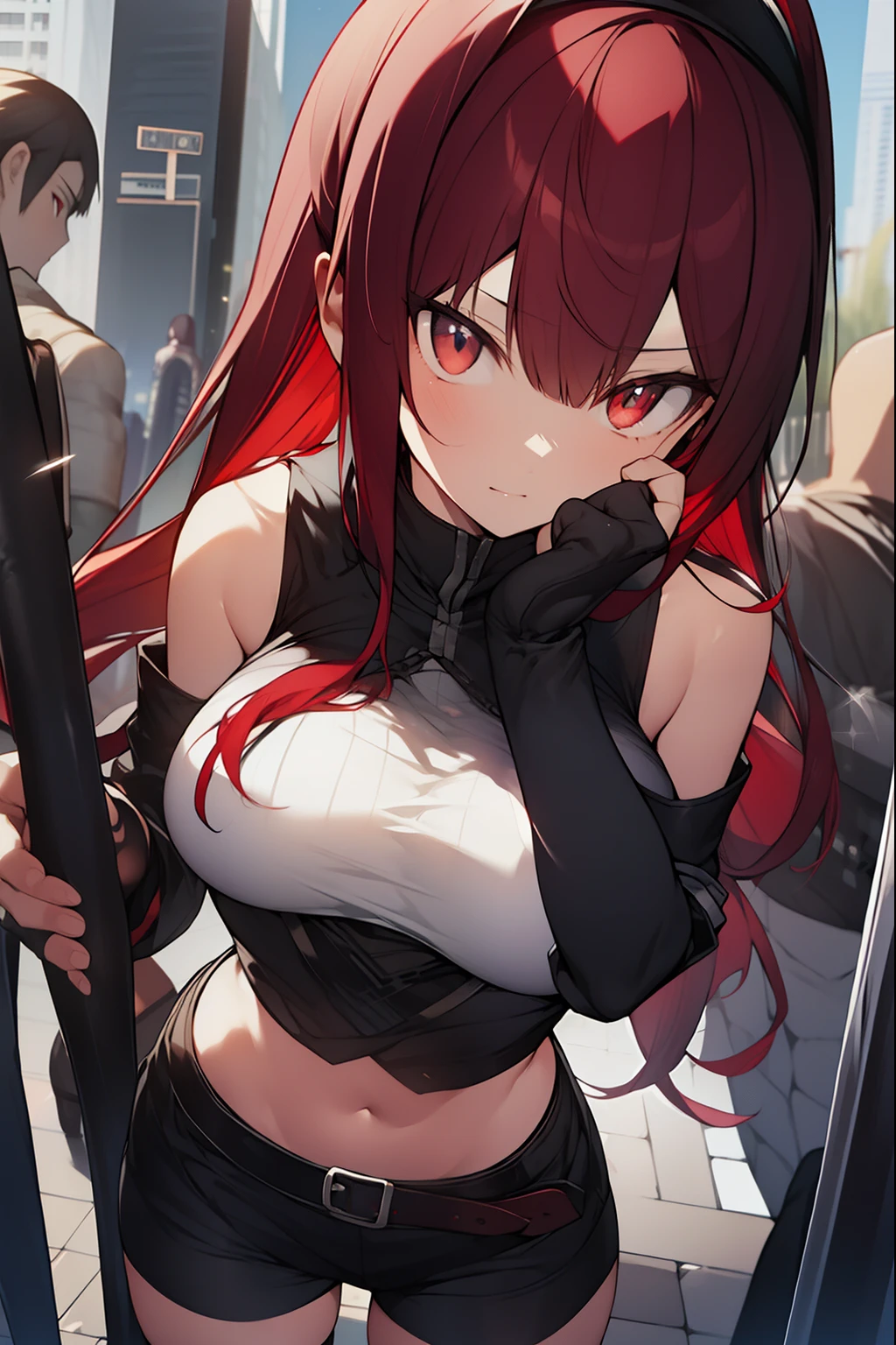 Nsfw,Best quality,big boobs,(defeated battle scene),torn clothes,night