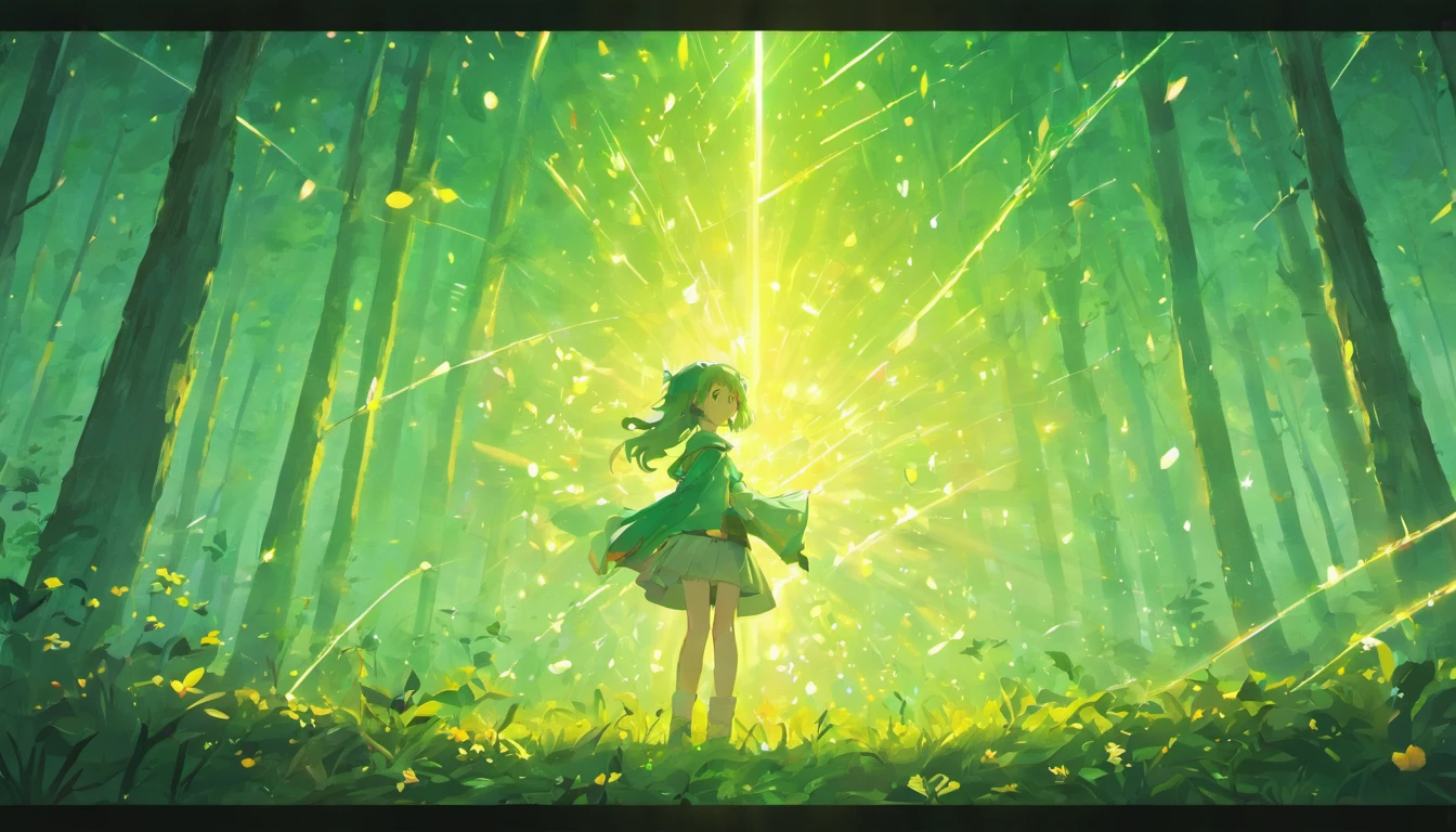 Show a Dreaming Star Shining in the Sky, blinking and catching the attention of all the creatures in the forest