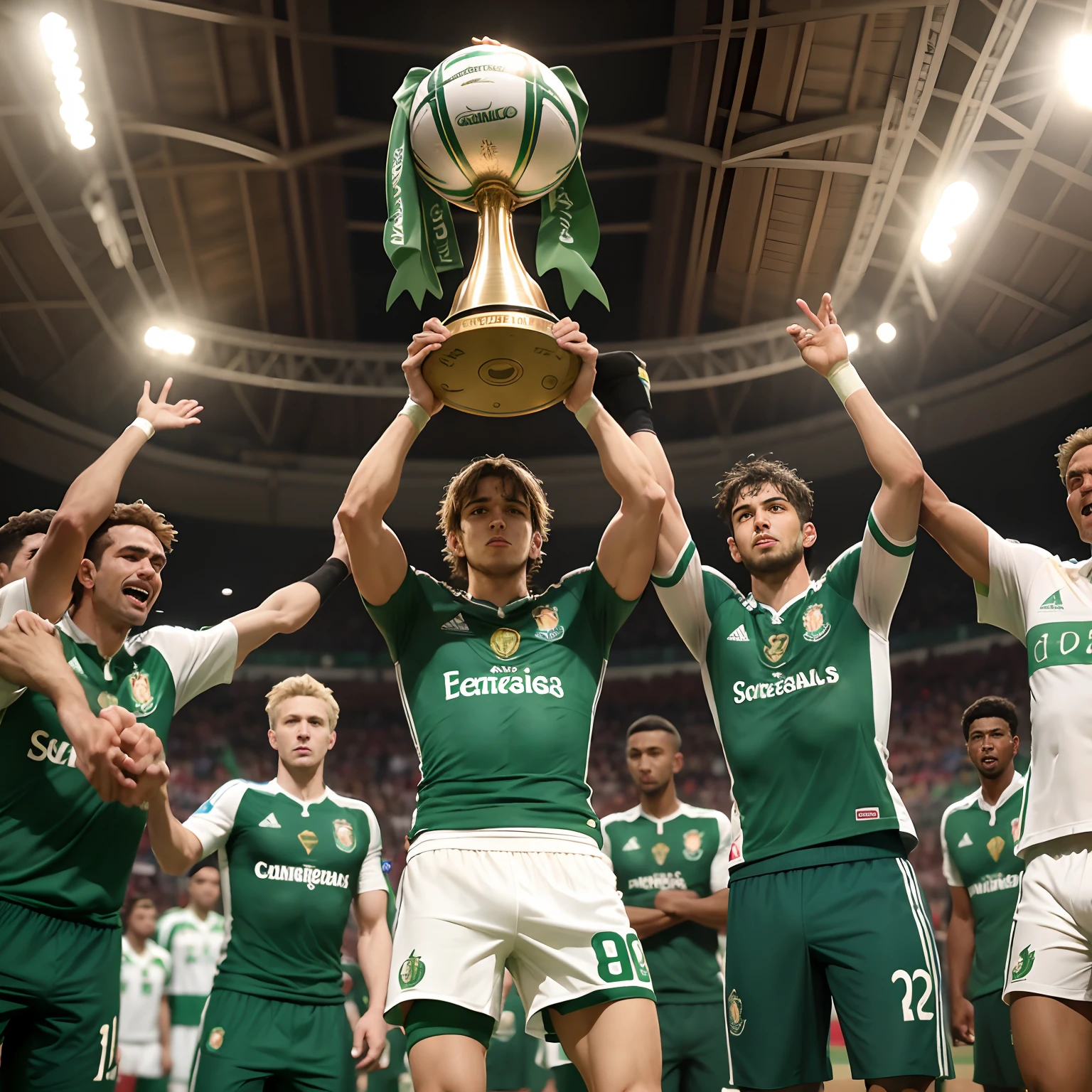 Brazilian team Palmeiras lifting the Club World Cup