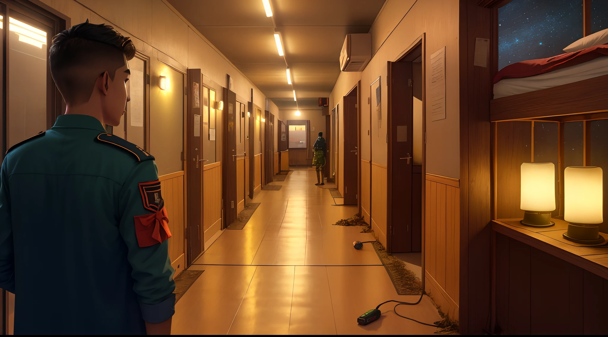 One Saturday weekend, I found myself alone in the desolate hostel room within the camp. Everyone had gone back to their hometowns for a long festive holiday, but I had stayed behind for duty. My responsibilities included switching on the corridor lights for all four surrounding blocks in the evening.