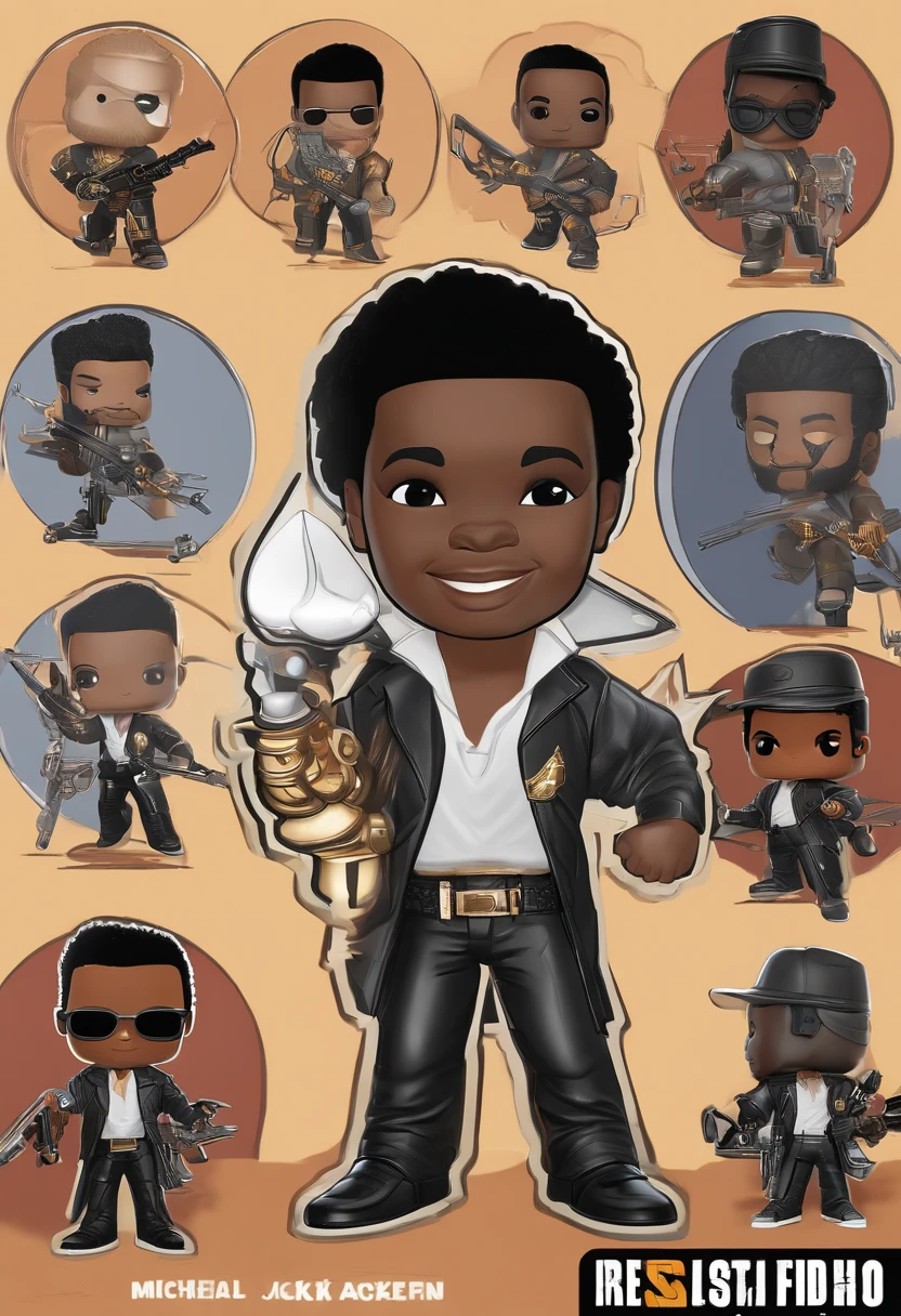 michael jackson, olhos grandes, (sorriso atrevido) com o figurino de Penalidade Penal, Chibi, Wojtek FUS, como um funko pop | |!, Penalidade Penal, Iconic character of high detail, inspirado em Johannes Helgeson, epic digital art illustration, como um funko pop | | de corpo inteiro!,Rei do Pop , trending on artstationhq, cg arte, Directed by: Johannes Helgeson, funko pop | |, Funko, Trend at ArtStation headquarters --AR 2:3