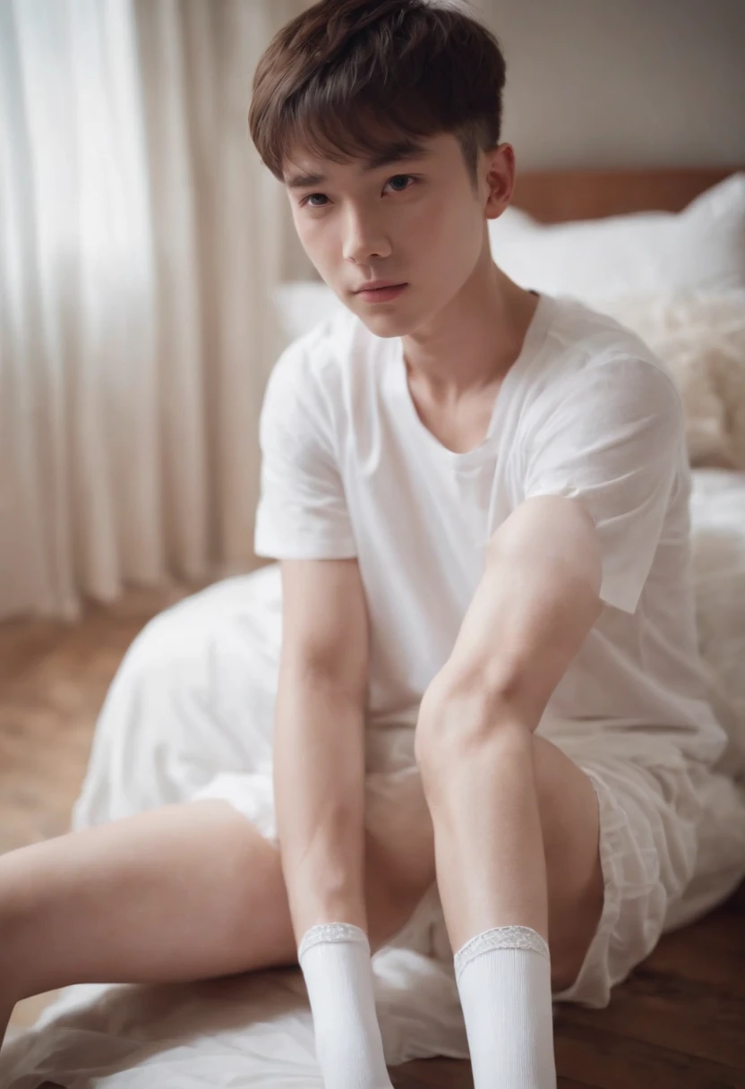 Wear white socks,Shota boy in white panties