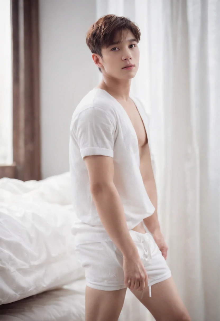 Wear white socks,Shota boy in white panties