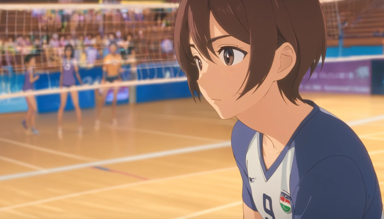 35mm camera lens,cool guy,athlete,Play volleyball,detailedbackground,Asian Games,Full body like,True skin texture,Smudge,Accurate facial features,dynamic blur,super-fine,ultra - detailed,high qulity,8K ,oc rendered,dynamic viewing angle,Hyper Real,Ultra photo realsisim